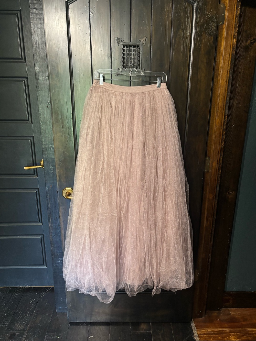 Pink tulle fairy princess long tutu skirt full